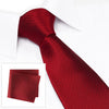 Red Herringbone Silk Tie & Handkerchief Set