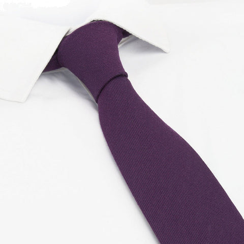 Plain Purple Wool Mix Slim Tie