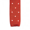 Burnt Orange Polka Dot Knitted Square Cut Tie