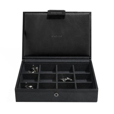 Stackers Black Lidded Mini Cufflink Box