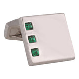 Green Swarovski Crystal Squares Cufflinks