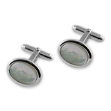 Sterling Silver Mother of Pearl Oval Cufflinks