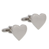 Silver Love Heart Cufflinks