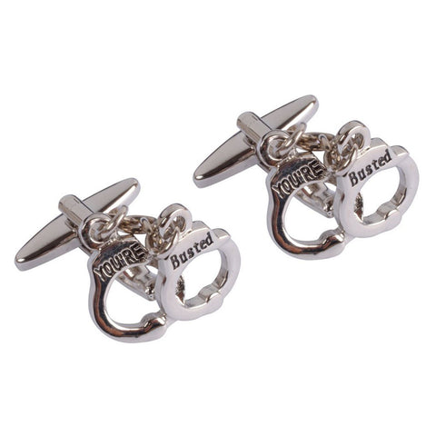 "You're Busted" Police Handcuff Cufflinks