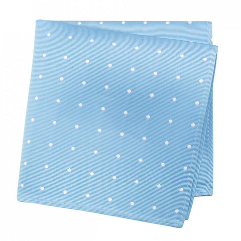 Sea Blue Polka Dot Silk Handkerchief