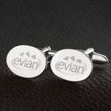 Sterling Silver Oval Logo Engraved