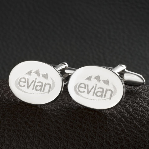 Sterling Silver Oval Logo Engraved