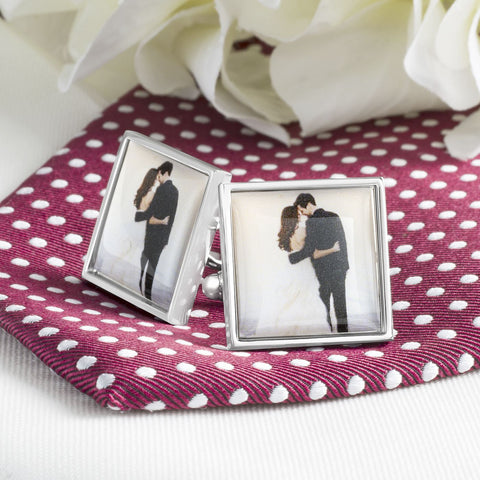 Square Photo Wedding Cufflinks