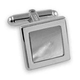 Sterling Silver Mother of Pearl Square Cufflinks