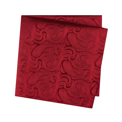 Wine Paisley Woven Silk Handkerchief