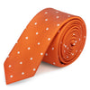 Burnt Orange Polka Dot Woven Slim Silk Tie