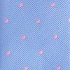 Blue & Pink Polka Dot Woven Slim Silk Tie
