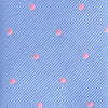 Blue & Pink Polka Dot Woven Slim Silk Tie