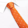 Burnt Orange Polka Dot Woven Slim Silk Tie