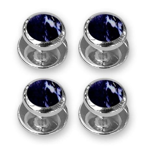 Sterling Silver Lapis Shirt Studs