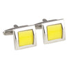 Yellow Centred Square Cufflink