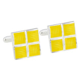 Four Squared Yellow Cufflinks