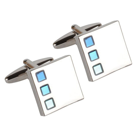 Three Shaded Blue Cufflinks