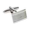 Silver Line Detail Rectangular Cufflinks