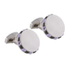 Purple and Black Swarovski Circular Cufflinks