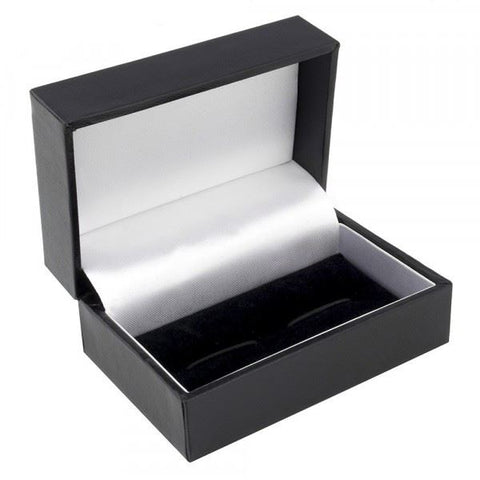 Black Leather Single Cufflink Box