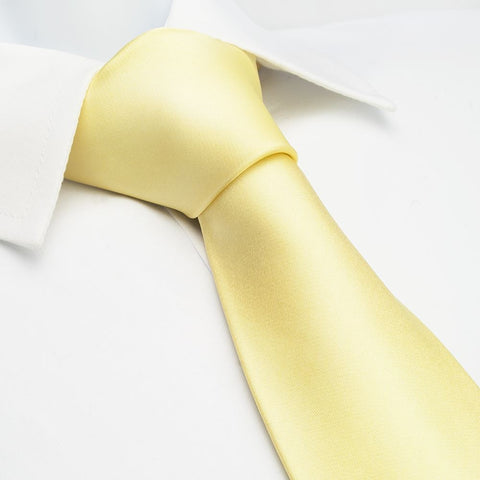 Plain Lemon Yellow Silk Tie
