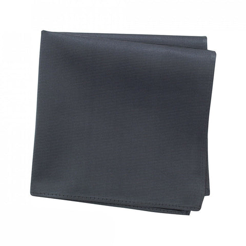 Plain Charcoal Woven Silk Handkerchief