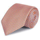 Orange Geometric Spot Woven Silk Tie