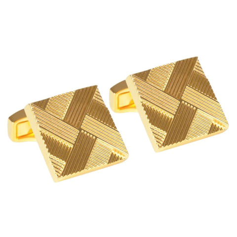 Acid Gold Plated Patterned Cufflinks