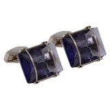 Faceted Amethyst Crystal Stone Cufflinks