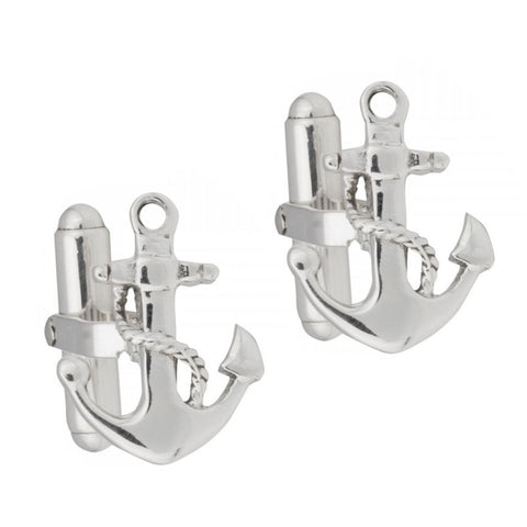 Sterling Silver Anchor & Rope Cufflinks