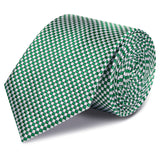 Green & Silver Micro Square Woven Silk Tie