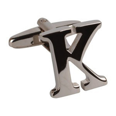 Letter K Initial Cufflink (Sold Individually)