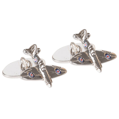 Silver Plated Spitfire Chain Cufflinks