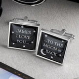 Personalised To the Moon and Back Cufflinks