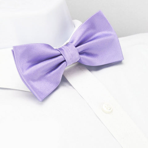 Pre-Tied Plain Lilac Silk Bow Tie