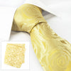 Gold Rose Luxury Woven Silk Tie & Handkerchief Set