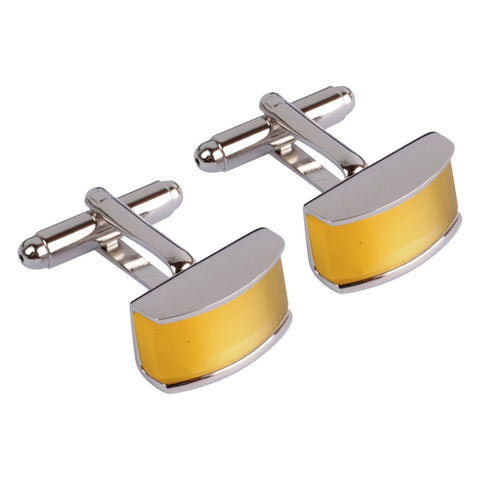 Yellow Stone Rectangle Cufflinks