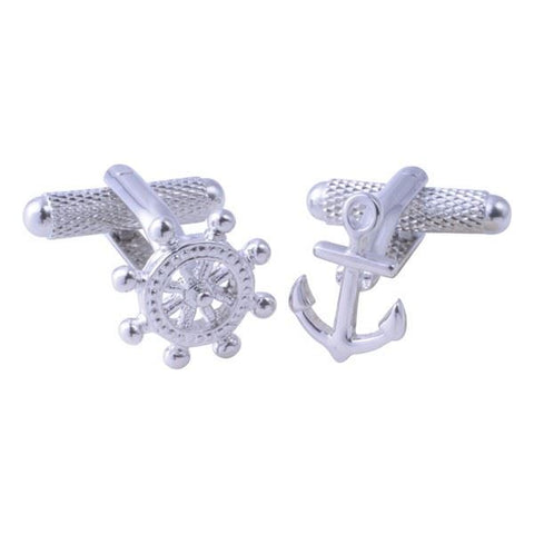 Anchor & Ships Wheel Cufflinks