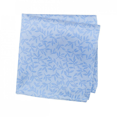 Blue Jacquard Leaf Silk Handkerchief