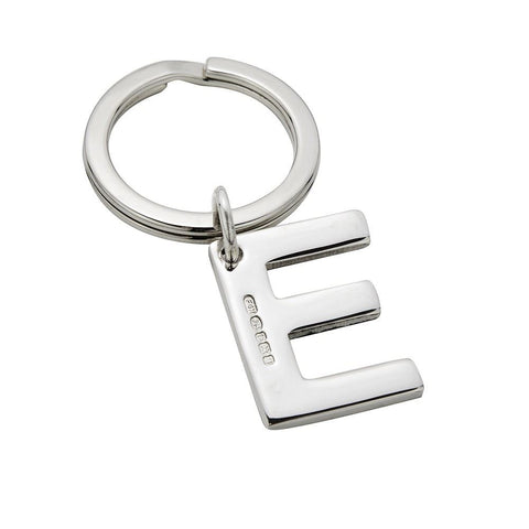 Sterling Silver Letter E Keyring