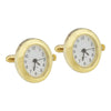 Gold Plated Oval Watch Cufflinks