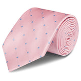 Pink & Blue Polka Dot Silk Tie