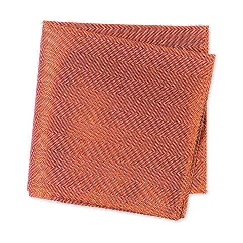 Burnt Orange Aztec Woven Silk Handkerchief