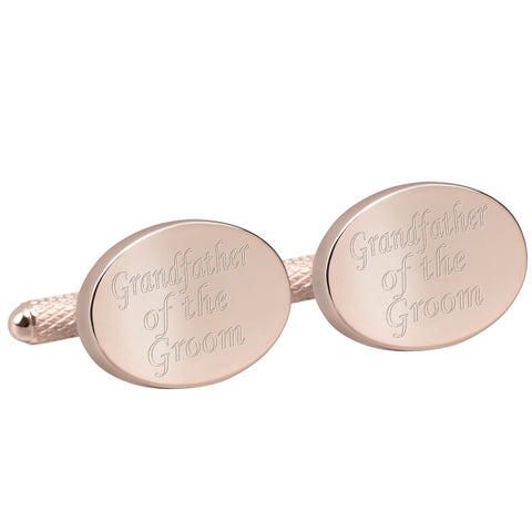 Engraved Rose Gold Grandfather of the Groom Cufflinks