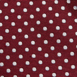 Dark Red Polka Dot Woven Silk Ties