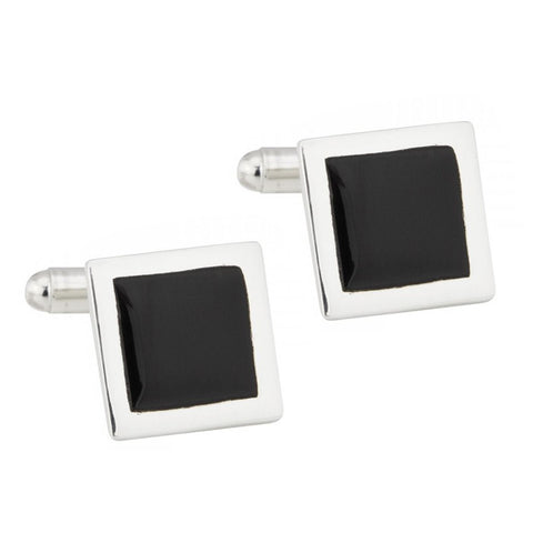 Sterling Silver Onyx Square Cufflinks