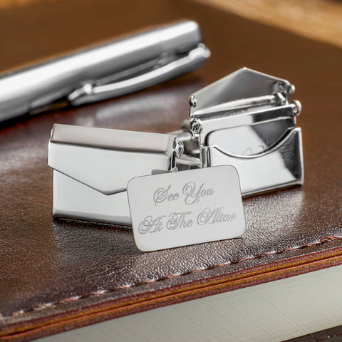 Envelope And Message Personalised Cufflinks