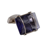 Faceted Amethyst Crystal Stone Cufflinks