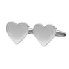 Engraved Cufflinks, Silver Plated Heart